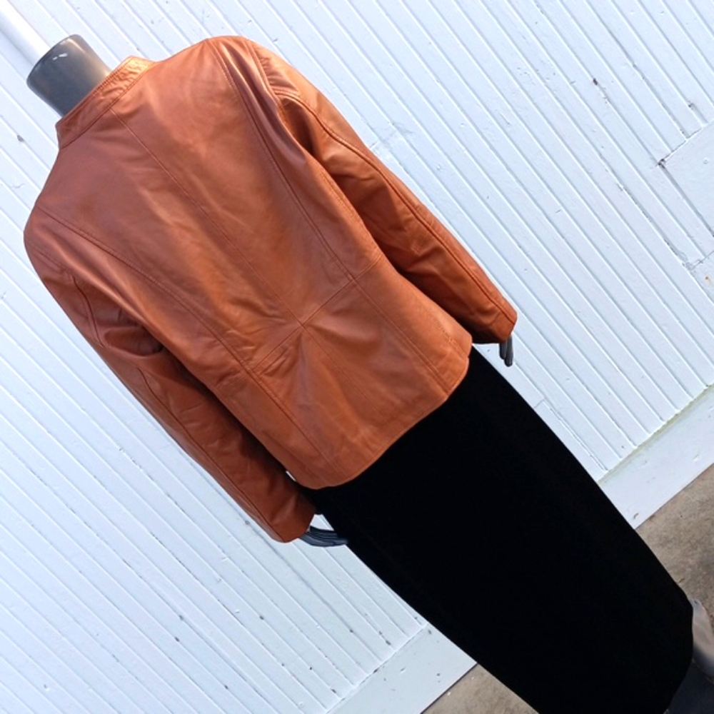 JESSICA LONDON GENUINE LEATHER FULL ZIP LUX JACKET (Pakistan) - Picture 5 of 17